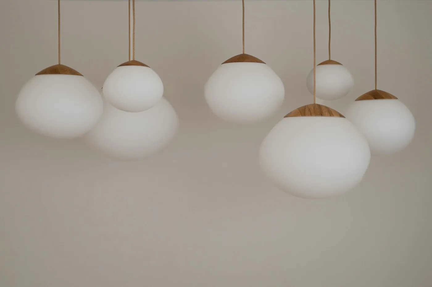 Collection Suspension Triple en Laiton et Opaline Maison