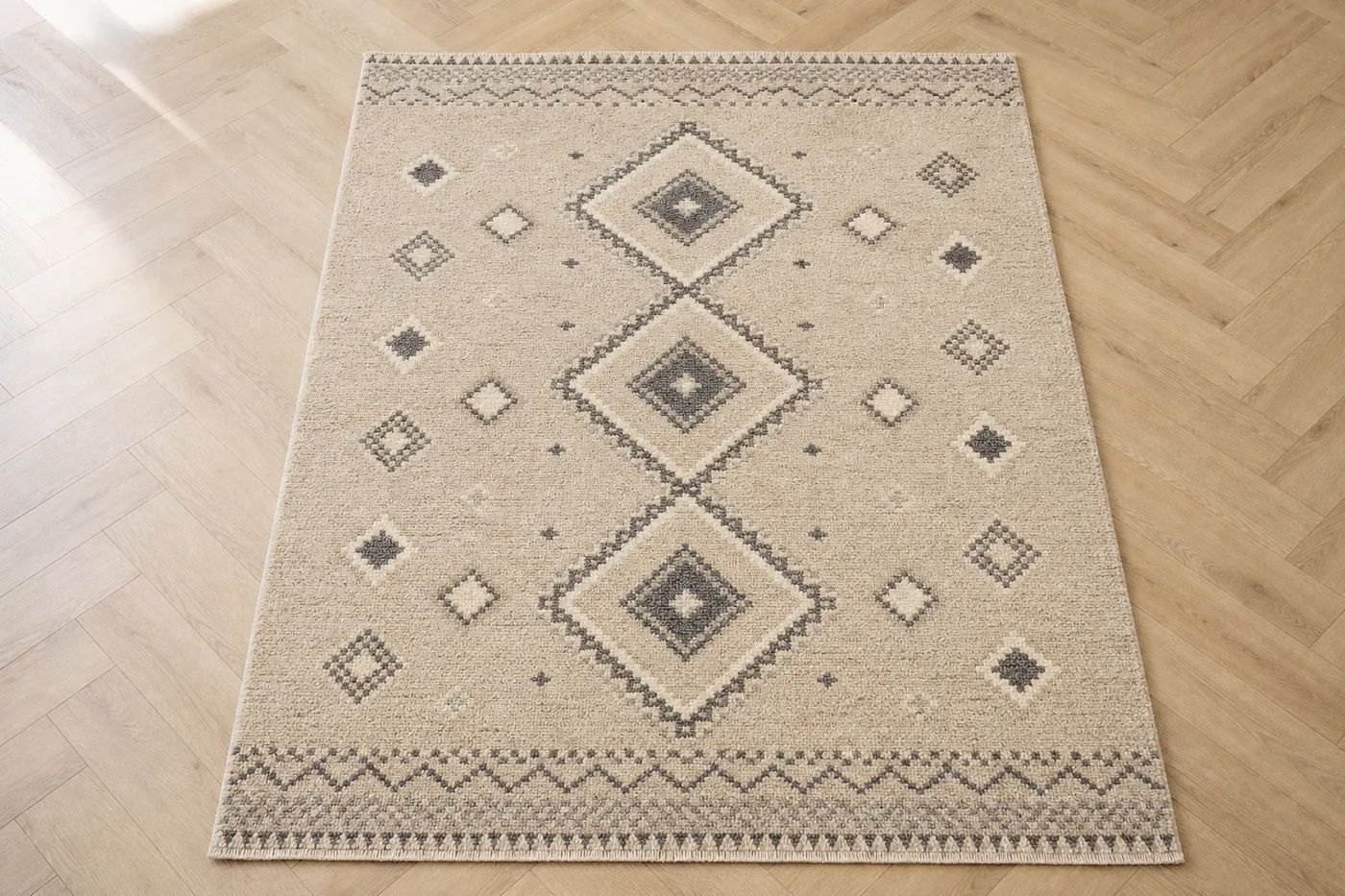 Tapis Berbère Tissé Beige — N°09