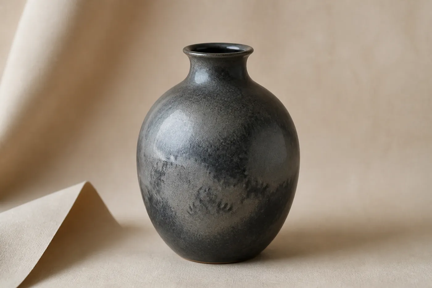 Vase Grès Émaillé Fumé